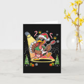 Funny Thanksgiving Santa Hat Turkey Rock Star Play Karte (Gelbe Blume)