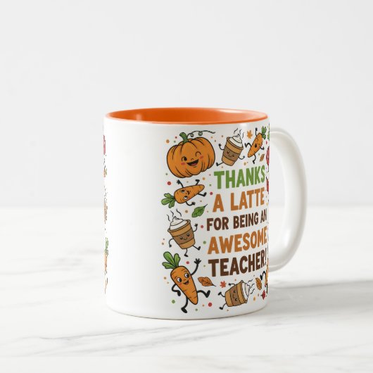 Funny Thanksgiving Teacher Appreciation Mug Zweifarbige Tasse (VorderseiteRechts)