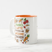 Funny Thanksgiving Teacher Appreciation Mug Zweifarbige Tasse (Vorderseite Links)