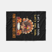 Funny Thanksgiving Teacher Turkey Lets Eat Kids Pu Fleecedecke (Vorderseite (Horizontal))