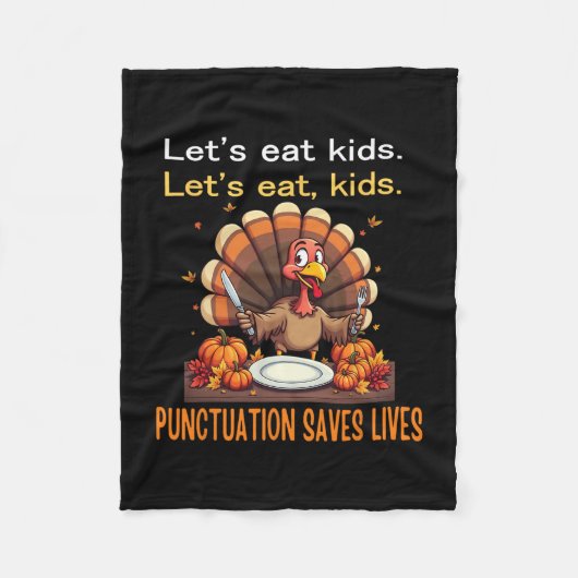 Funny Thanksgiving Teacher Turkey Lets Eat Kids Pu Fleecedecke (Vorderseite)