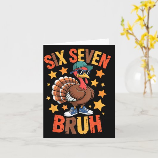 Funny Thanksgiving Turkey 67 Bruh Fall Farm Men Wo Karte (Gelbe Blume)