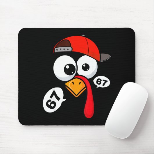 Funny Thanksgiving Turkey Face 67 Six Seven Boy Me Mousepad (Mit Mouse)