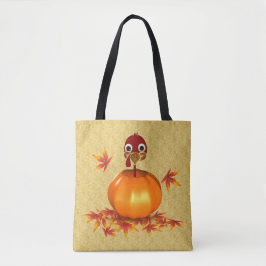 Funny Thanksgiving Turkey in Pumpkin - Tote Bag Tasche (Vorderseite)