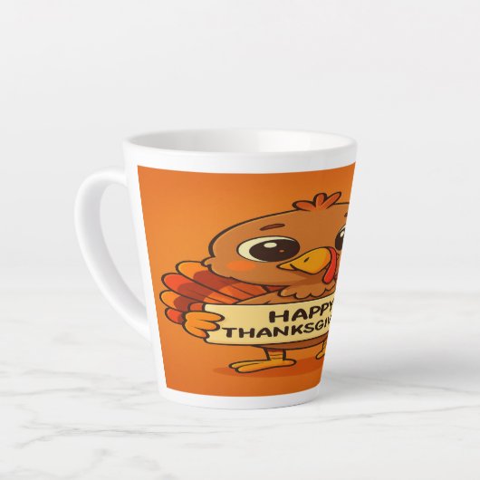 Funny Thanksgiving Turkey Latte Mug Milchtasse (Linke Ecke)