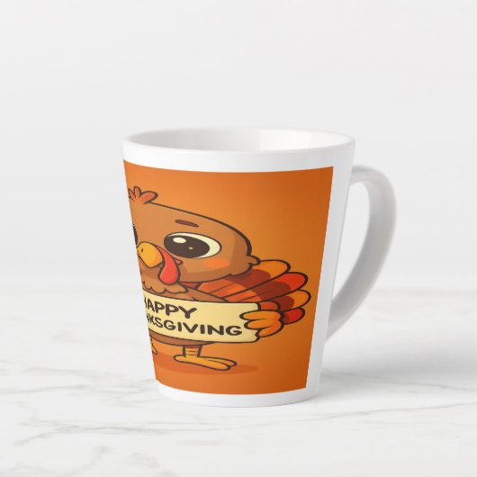Funny Thanksgiving Turkey Latte Mug Milchtasse (Rechte Ecke)