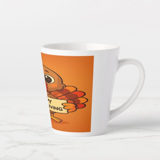 Funny Thanksgiving Turkey Latte Mug Milchtasse (Rechts)
