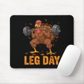 Funny Thanksgiving Turkey Leg Day Gym Workout Fitn Mousepad (Mit Mouse)