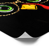 Funny Thanksgiving Turkey, Leopard Gles & Buff Poster (Ecke)