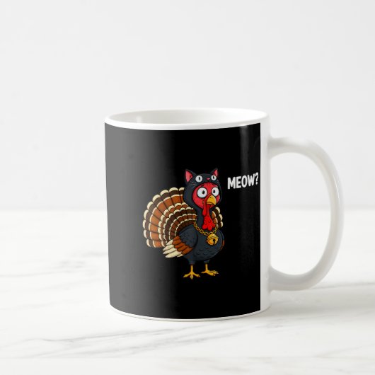 Funny Thanksgiving Turkey Meow Cat Disguise Men Wo Kaffeetasse (Rechts)