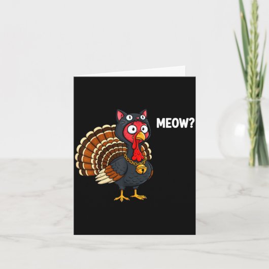 Funny Thanksgiving Turkey Meow Cat Disguise Men Wo Karte (Vorderseite)