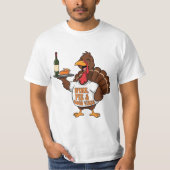 Funny Thanksgiving Turkey Wine Pie Good Vibes T-Shirt (Vorderseite)
