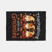 Funny Thanksgiving With My Gnomies Cute Gnome Fall Fleecedecke (Vorderseite (Horizontal))