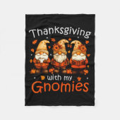 Funny Thanksgiving With My Gnomies Cute Gnome Fall Fleecedecke (Vorderseite)