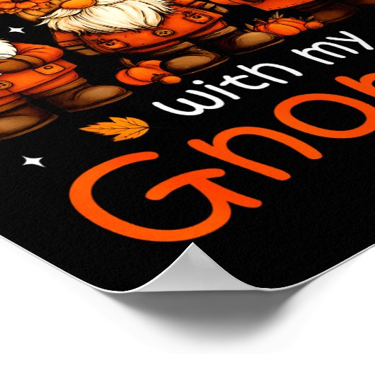 Funny Thanksgiving With My Gnomies Cute Gnome Fall Poster (Ecke)