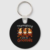 Funny Thanksgiving With My Gnomies Cute Gnome Fall Schlüsselanhänger (Vorderseite)