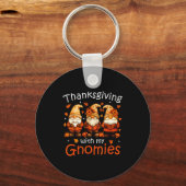 Funny Thanksgiving With My Gnomies Cute Gnome Fall Schlüsselanhänger (Vorderseite)