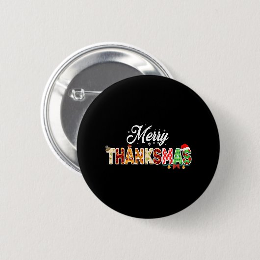 Funny Thanksmas 2022 Merry Thanksmas Erntedank Button (Vorne & Hinten)