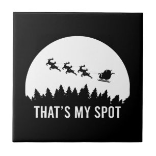 Funny That's My Spot Xmas Session Santa on Sleigh Fliese