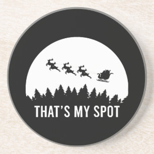 Funny That's My Spot Xmas Session Santa on Sleigh Getränkeuntersetzer