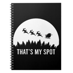 Funny That's My Spot Xmas Session Santa on Sleigh Notizblock