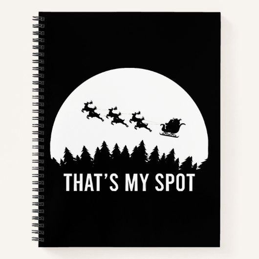 Funny That's My Spot Xmas Session Santa on Sleigh Notizblock (Vorderseite)