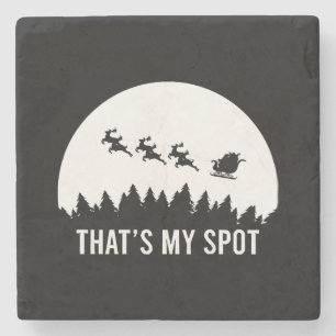 Funny That's My Spot Xmas Session Santa on Sleigh Steinuntersetzer