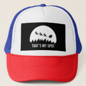 Funny That's My Spot Xmas Session, Santa on Sleigh Truckerkappe (Vorderseite)