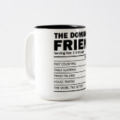 Funny the Always Dominoes Friend Nutrition Fakten Zweifarbige Tasse (Vorderseite Links)
