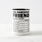 Funny the Always Dominoes Friend Nutrition Fakten Zweifarbige Tasse (Mittel)
