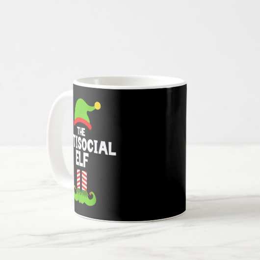 Funny The Antisocial Elf Christmas Family Pajama A Kaffeetasse (Vorderseite Links)