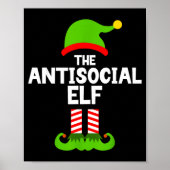 Funny The Antisocial Elf Christmas Family Pajama A Poster (Vorne)