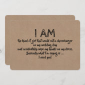 Funny the Art of Girl Bridesmaid Vorschlag Card Einladung (Vorne/Hinten)