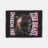 Funny the Beast Inside Me Albern Cat Meme Spaß Cha Fleecedecke (Vorderseite (Horizontal))