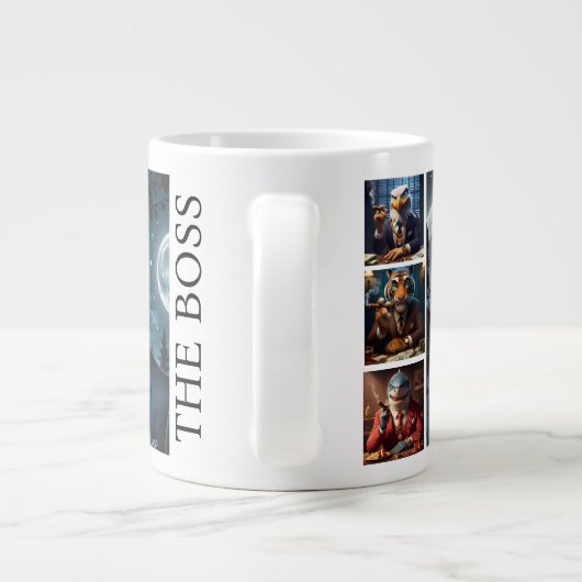 Funny the Boss Personalisiertes Custom Foto Jumbo-Tasse (Rückseite)