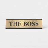 Funny "The Boss" Schreibtischschild - goldenes Far Schreibtischnamensplakette (Vorderseite )