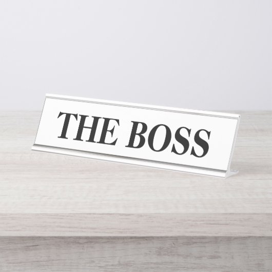 Funny "The Boss" Schreibtischschild Schreibtischnamensplakette (Vorderseite )