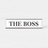 Funny "The Boss" Schreibtischschild Schreibtischnamensplakette (Vorderseite )
