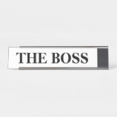 Funny "The Boss" Schreibtischschild Schreibtischnamensplakette (Vorderseite )