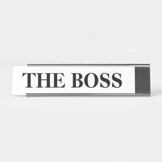 Funny "The Boss" Schreibtischschild Schreibtischnamensplakette (Vorderseite )