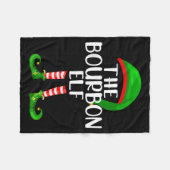 Funny The Bourbon Elf Matching Family Christmas  Fleecedecke (Vorderseite (Horizontal))