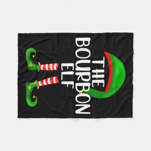 Funny The Bourbon Elf Matching Family Christmas  Fleecedecke (Vorderseite (Horizontal))