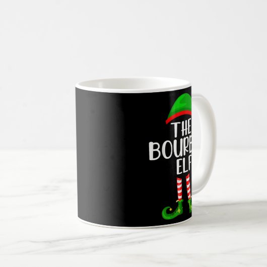 Funny The Bourbon Elf Matching Family Christmas Kaffeetasse (VorderseiteRechts)