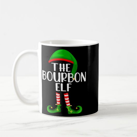 Funny The Bourbon Elf Matching Family Christmas Kaffeetasse (Links)