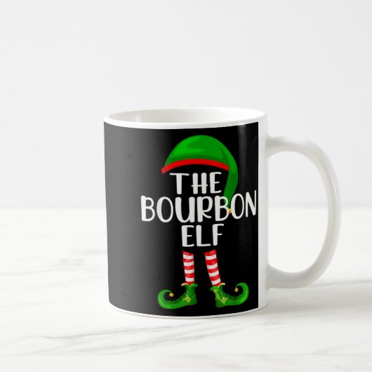 Funny The Bourbon Elf Matching Family Christmas Kaffeetasse (Rechts)