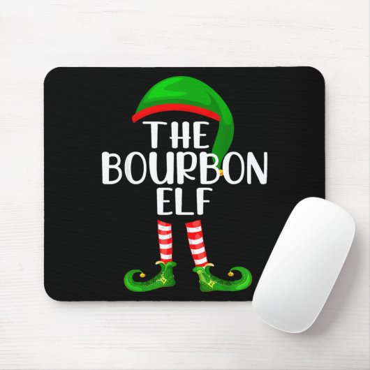 Funny The Bourbon Elf Matching Family Christmas Mousepad (Mit Mouse)