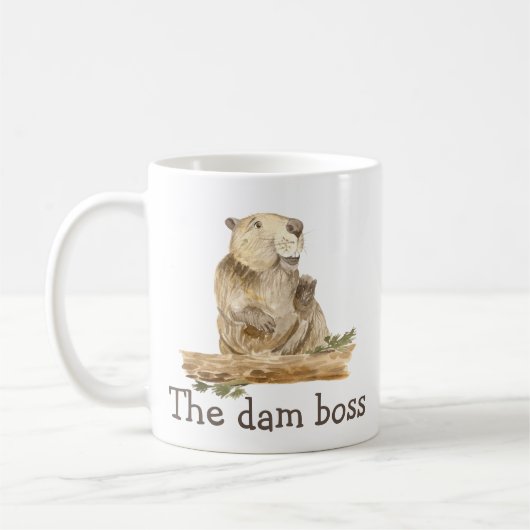 Funny The Dam Boss Beaver Gift Kaffeetasse (Links)