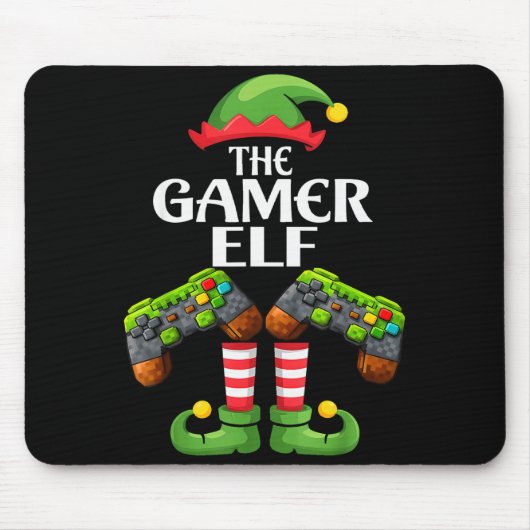 Funny The Gamer Elf Christmas Gamer Boy Kids Mousepad (Vorne)