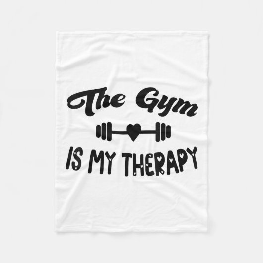Funny The Gym Is My Therapy Motivational Fitness L Fleecedecke (Vorderseite)
