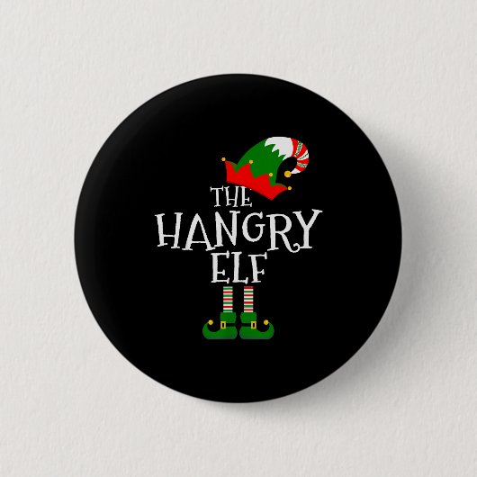 Funny The Hangry Elf Matching Family Group Gift Ch Button (Vorderseite)